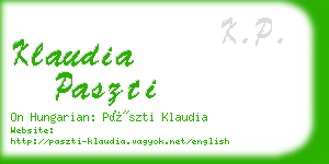 klaudia paszti business card